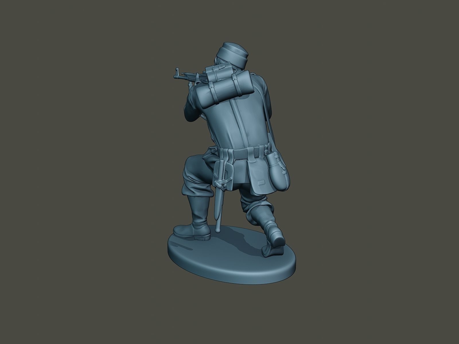 German soldier ww2 Shoot crouched G3 3D print model_4