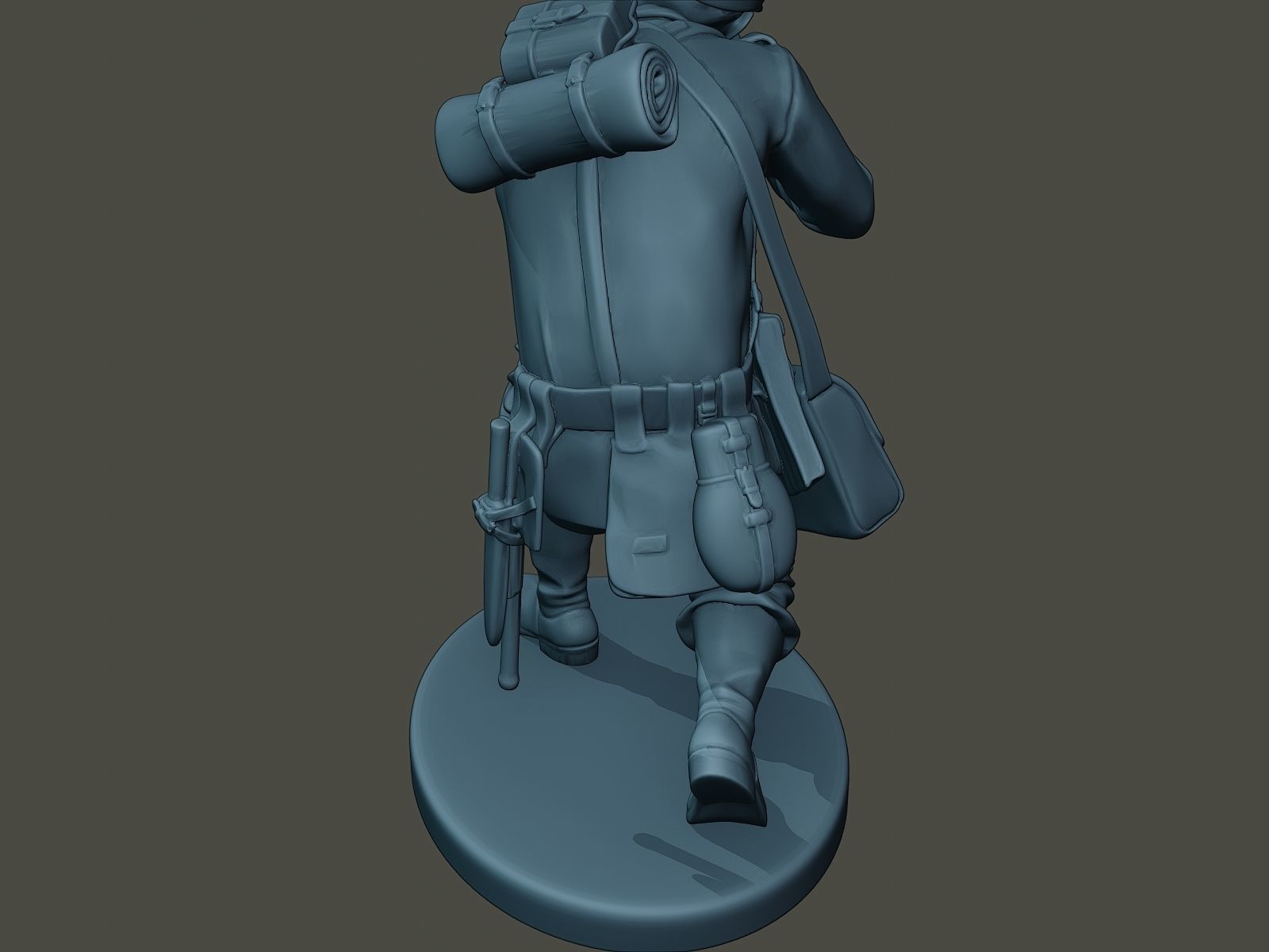 German soldier ww2 Shoot crouched G3 3D print model_20