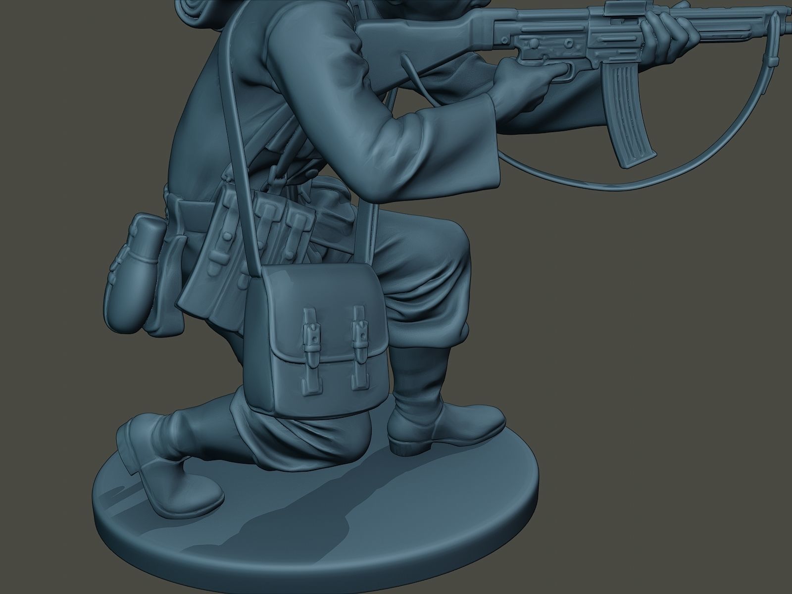 German soldier ww2 Shoot crouched G3 3D print model_19