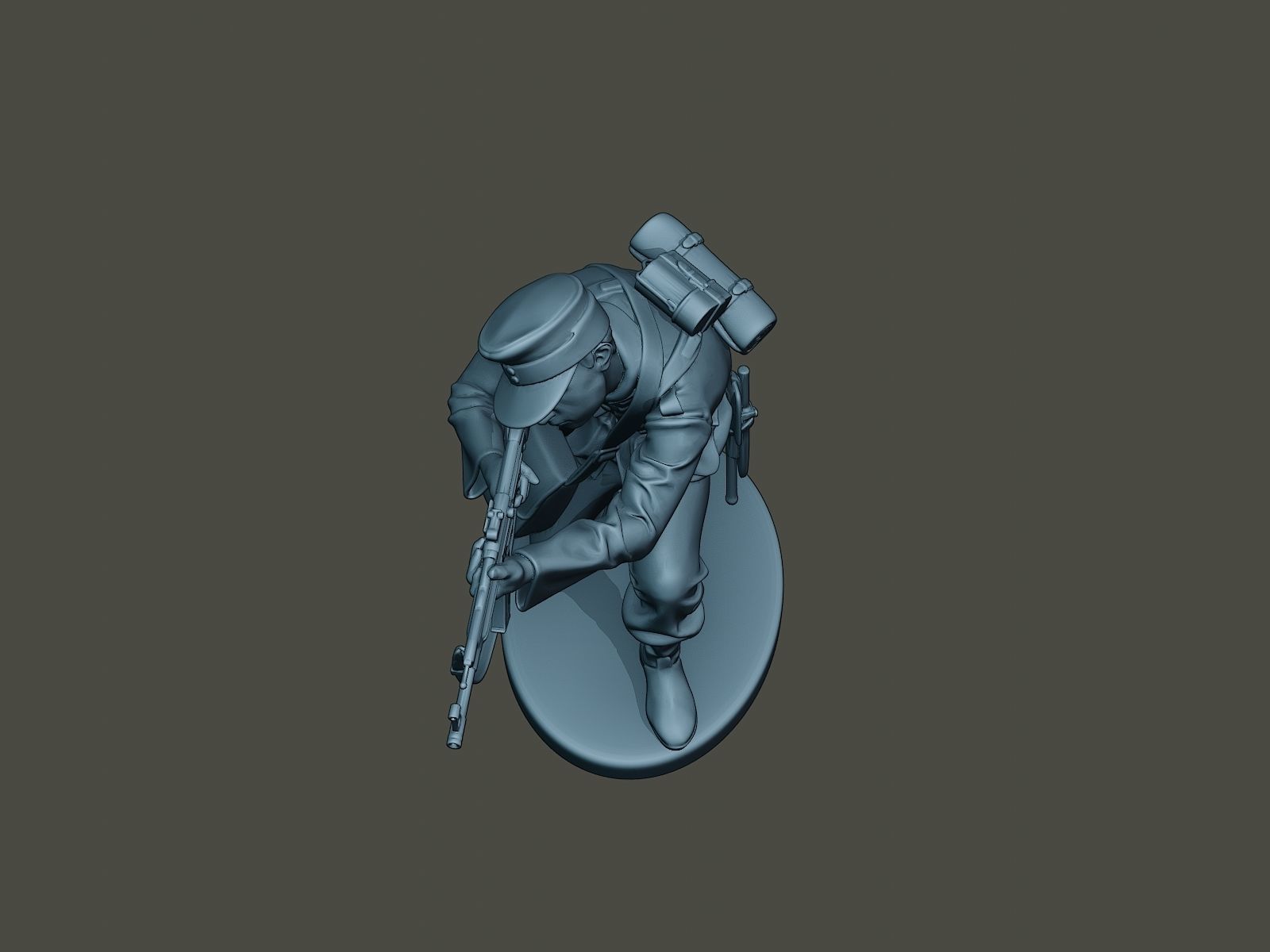 German soldier ww2 Shoot crouched G3 3D print model_13