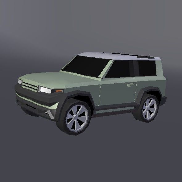 Generic Landrover SUV Low-poly 3D model_7