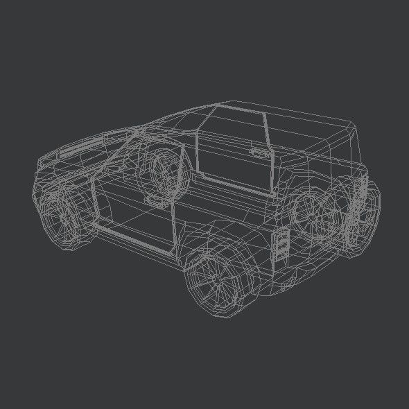 Generic Landrover SUV Low-poly 3D model_9