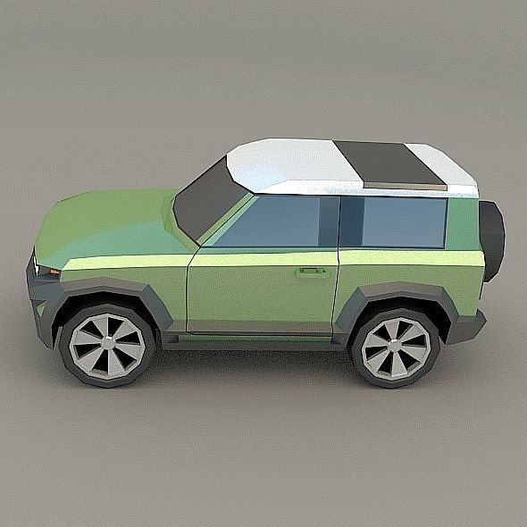 Generic Landrover SUV Low-poly 3D model_2