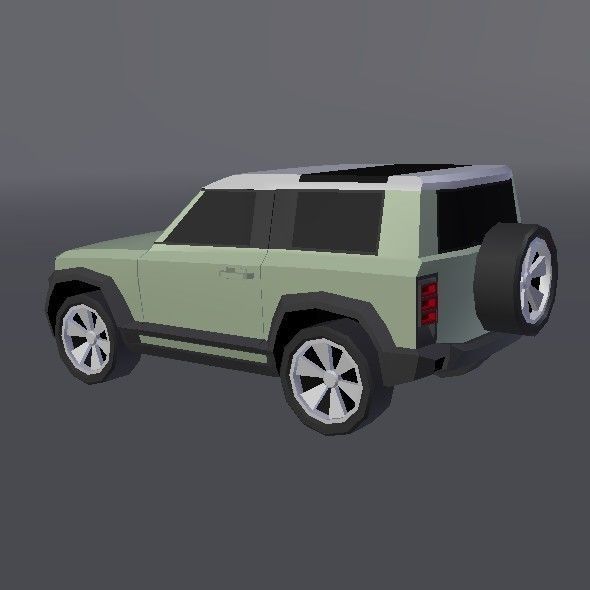 Generic Landrover SUV Low-poly 3D model_8