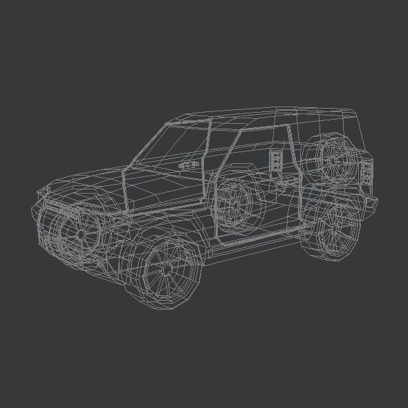 Generic Landrover SUV Low-poly 3D model_11