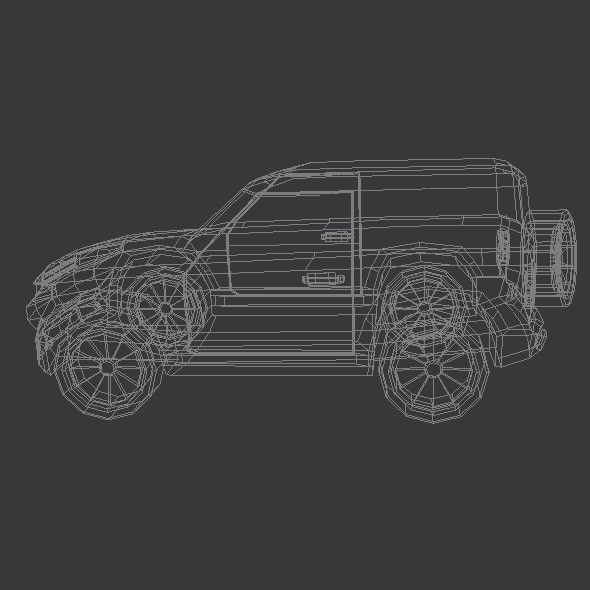 Generic Landrover SUV Low-poly 3D model_10