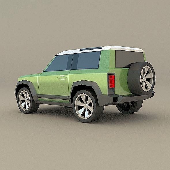 Generic Landrover SUV Low-poly 3D model_3