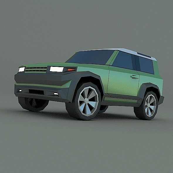 Generic Landrover SUV Low-poly 3D model_4