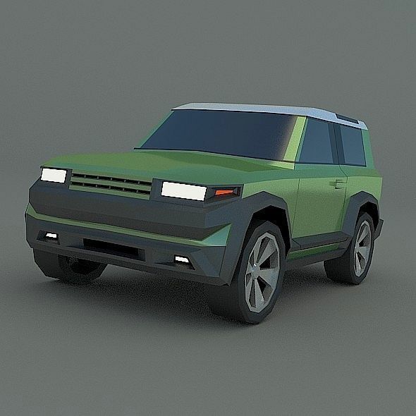 Generic Landrover SUV Low-poly 3D model_5