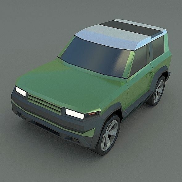 Generic Landrover SUV Low-poly 3D model_6