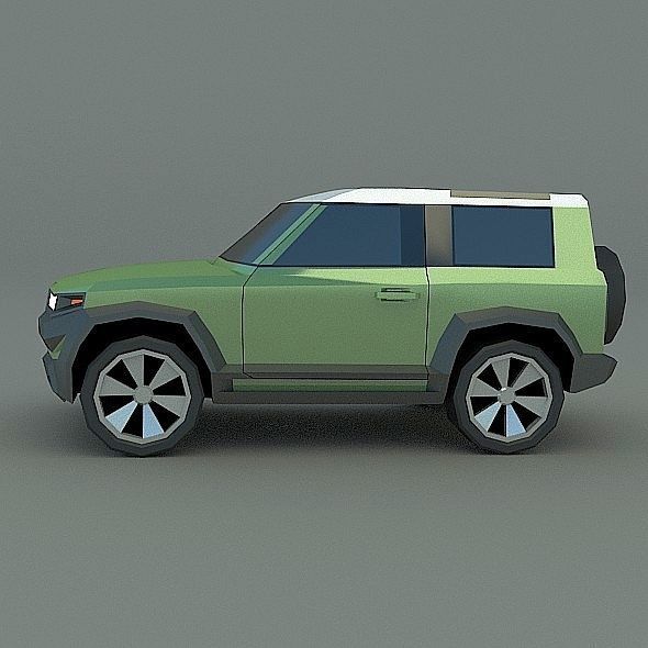 Generic Landrover SUV Low-poly 3D model_1