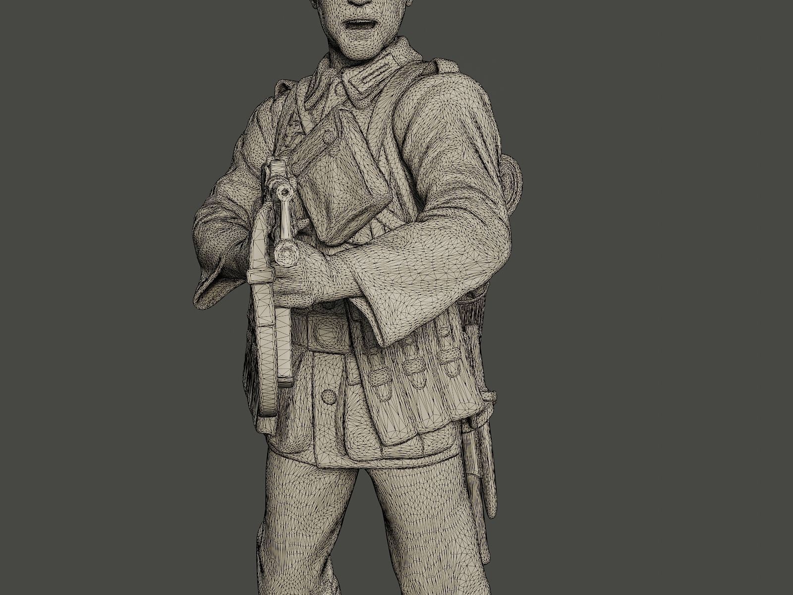 German soldier ww2 Shoot middle G3 3D print model_11