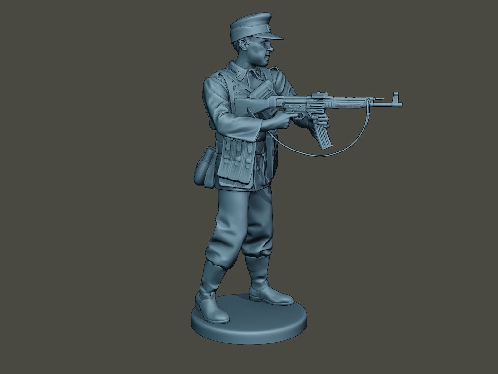 German soldier ww2 Shoot middle G3 3D print model_8