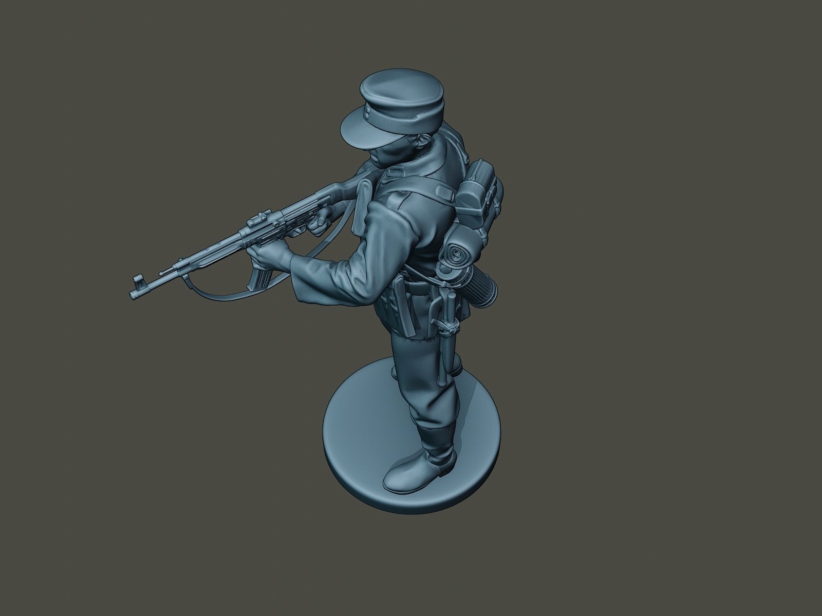 German soldier ww2 Shoot middle G3 3D print model_14