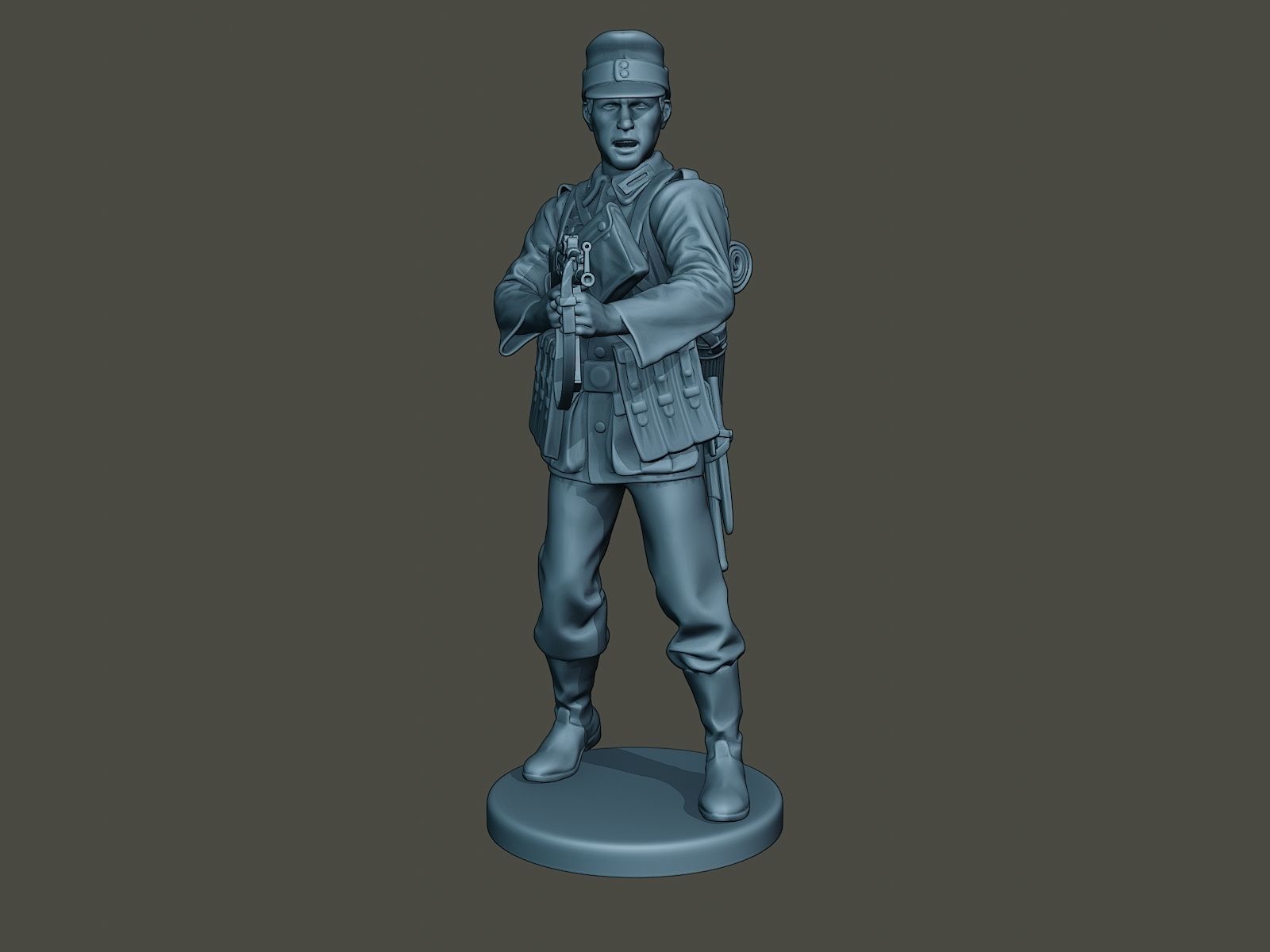 German soldier ww2 Shoot middle G3 3D print model_10