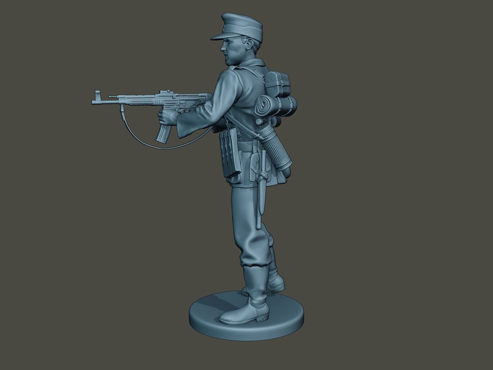 German soldier ww2 Shoot middle G3 3D print model_2