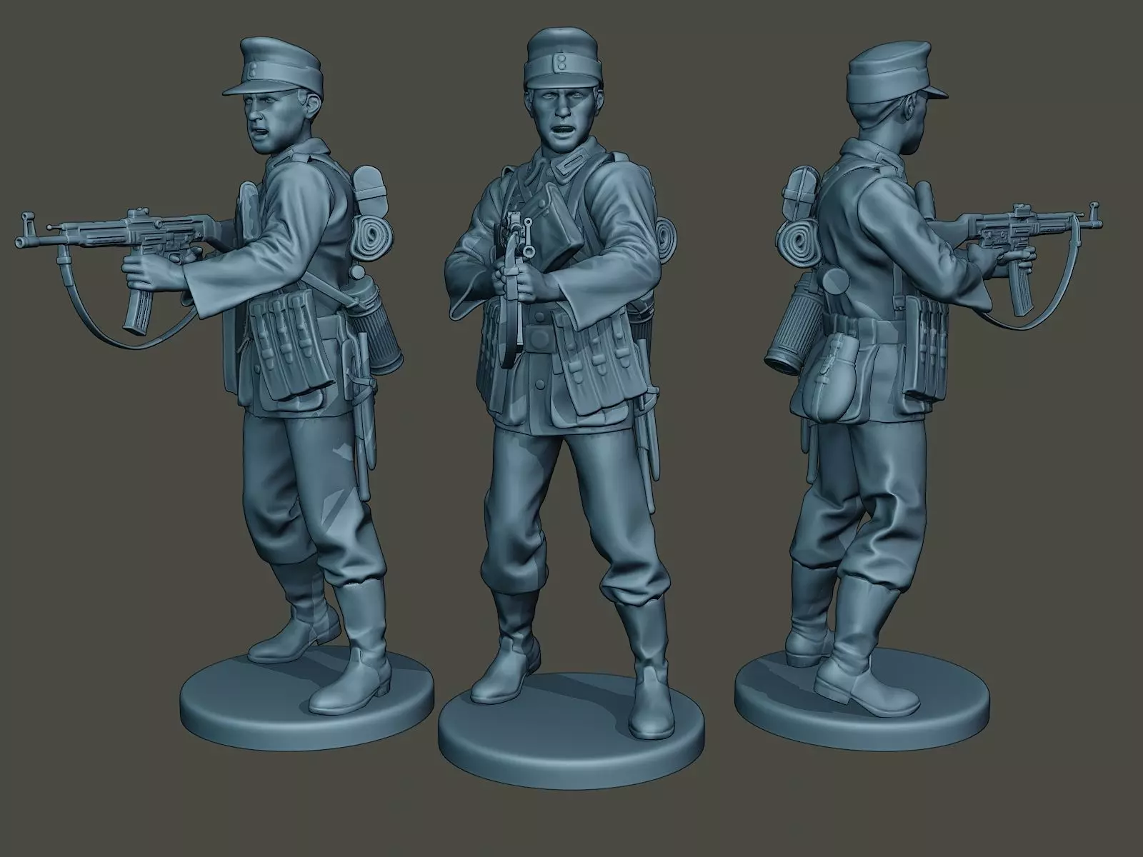 German soldier ww2 Shoot middle G3 3D print model_0