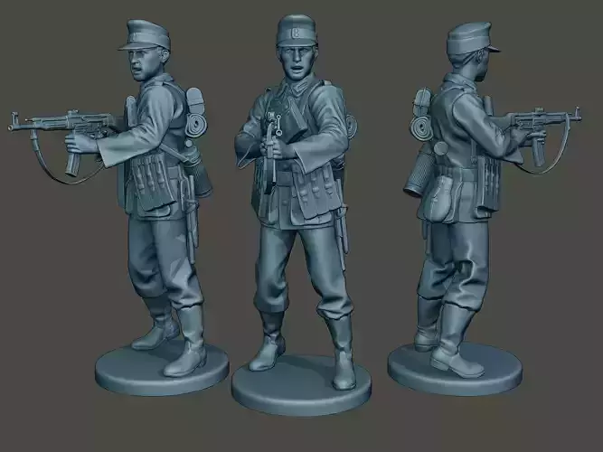 German soldier ww2 Shoot middle G3 3D print model