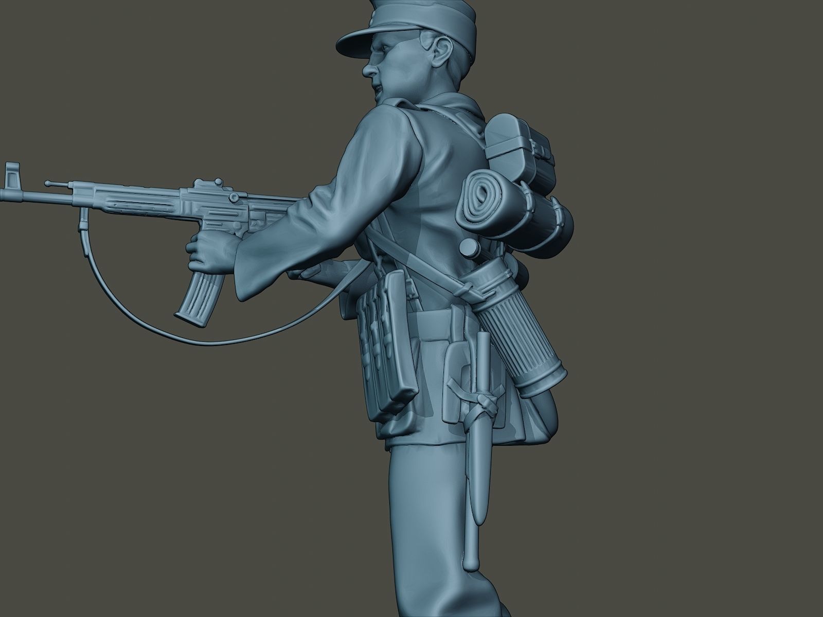 German soldier ww2 Shoot middle G3 3D print model_16