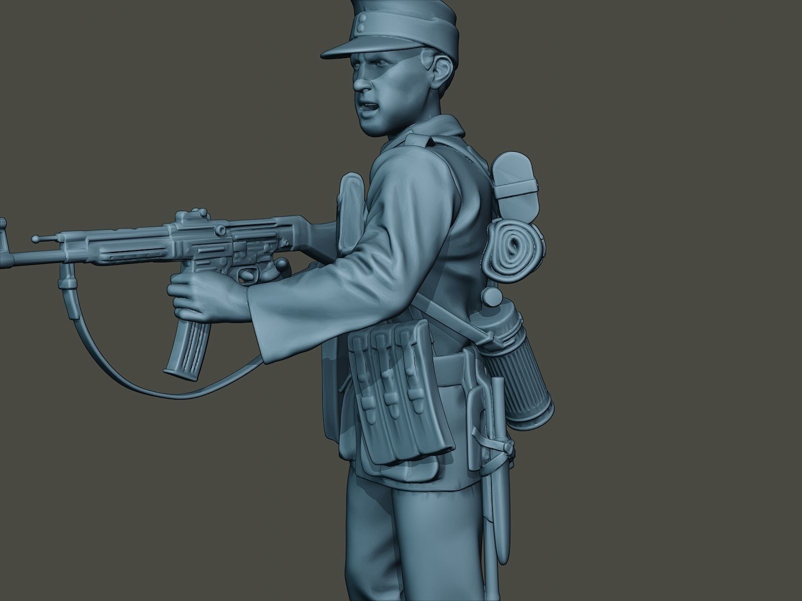 German soldier ww2 Shoot middle G3 3D print model_17