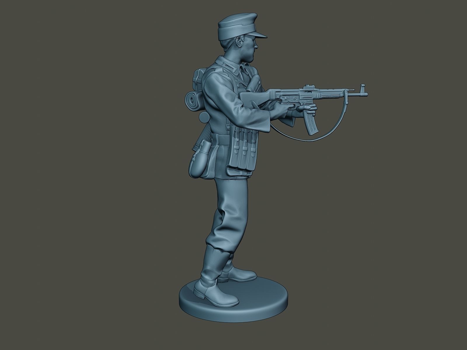 German soldier ww2 Shoot middle G3 3D print model_7