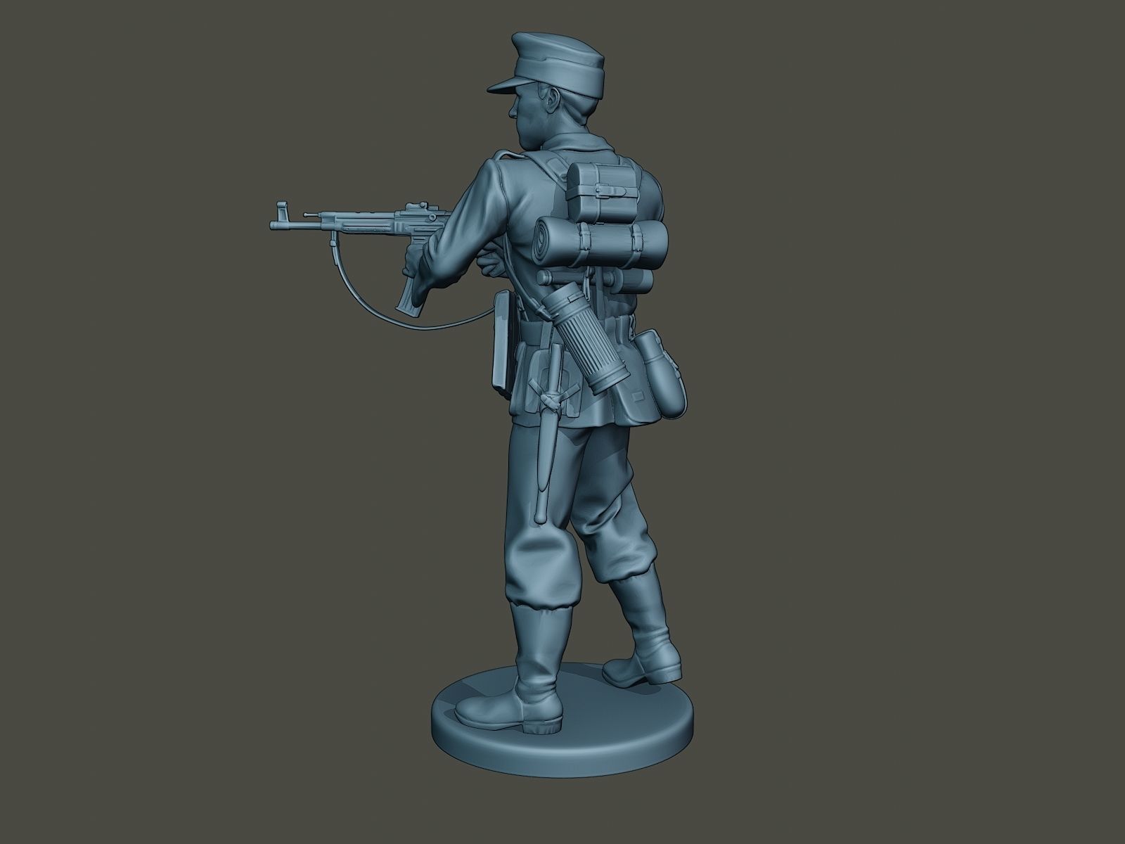 German soldier ww2 Shoot middle G3 3D print model_3