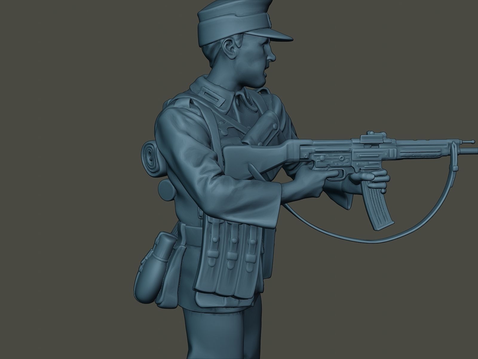 German soldier ww2 Shoot middle G3 3D print model_19