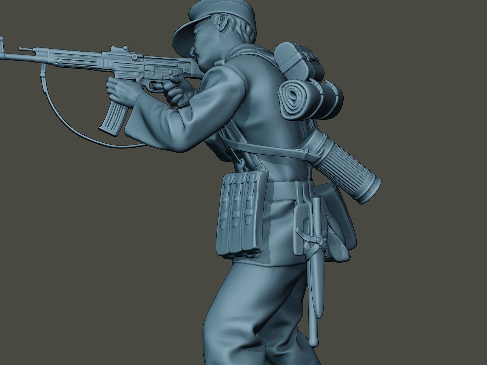 German soldier ww2 Shoot Stand G3 3D print model_16