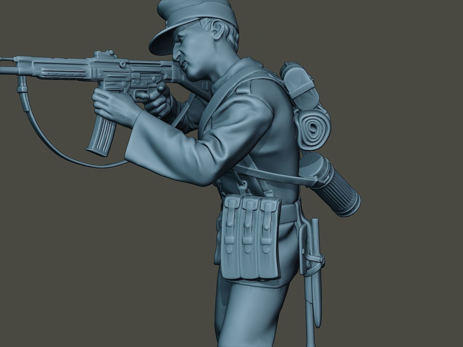 German soldier ww2 Shoot Stand G3 3D print model_17