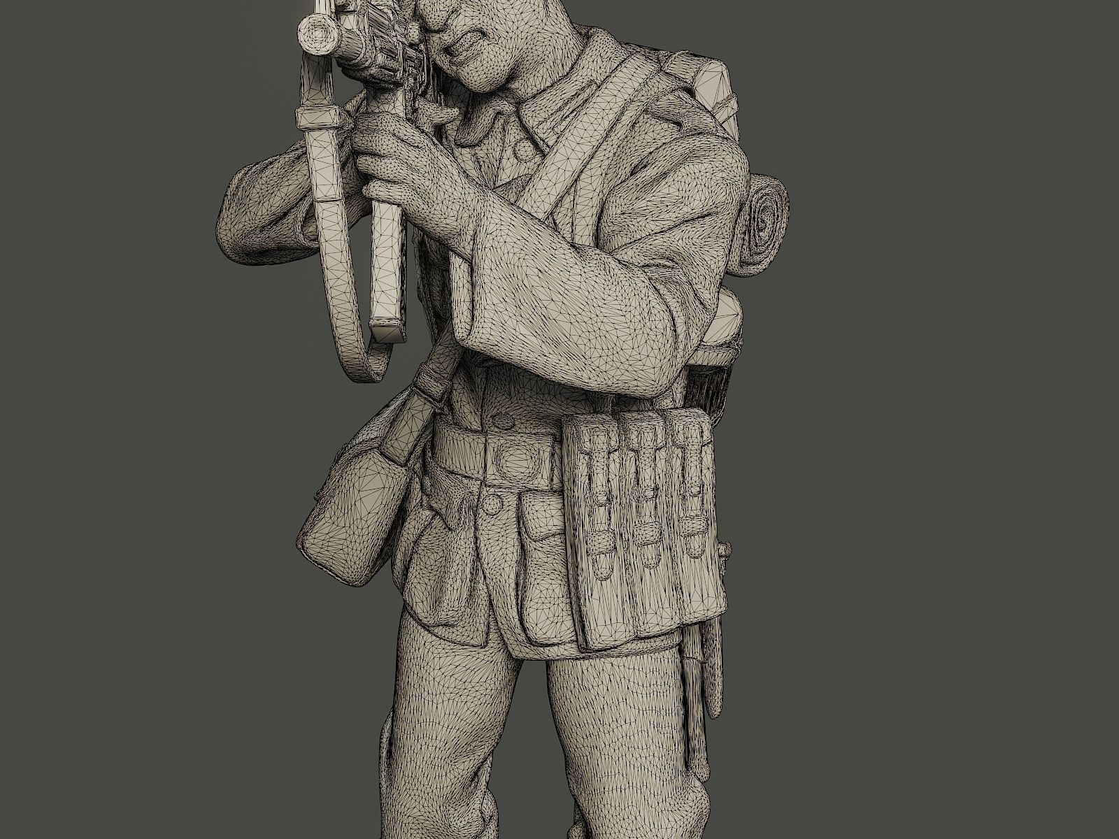 German soldier ww2 Shoot Stand G3 3D print model_11