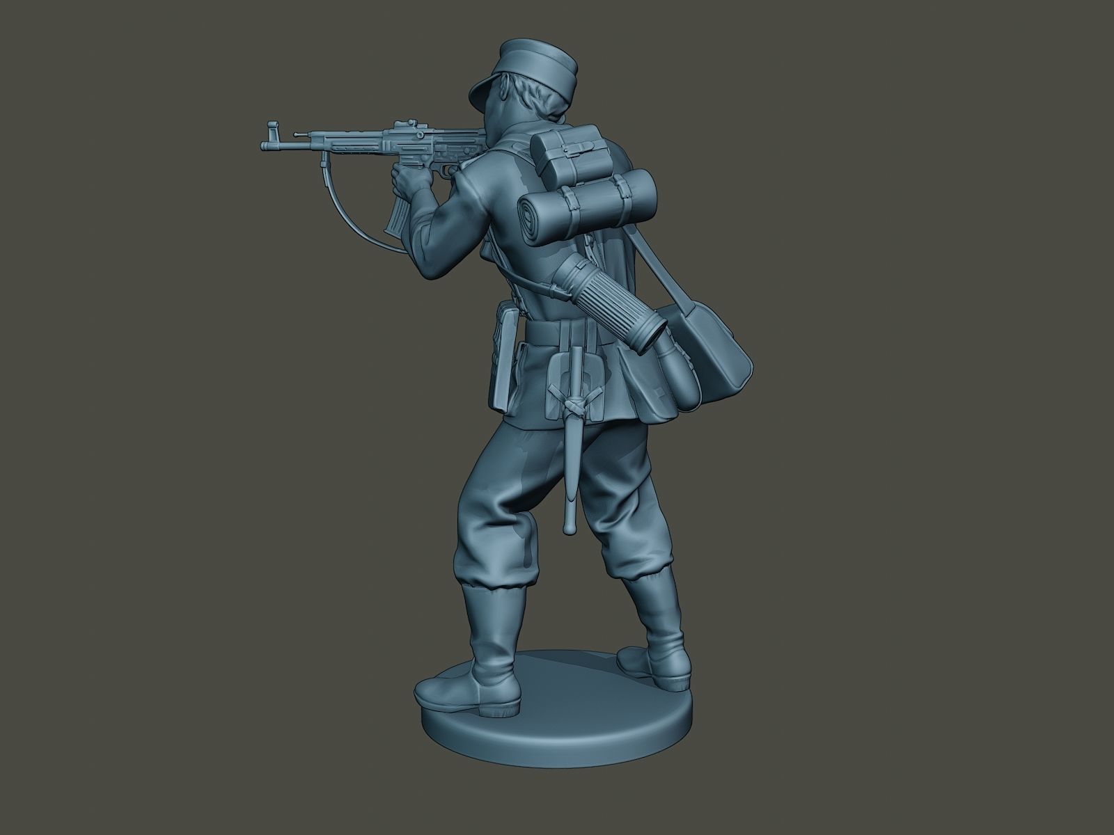 German soldier ww2 Shoot Stand G3 3D print model_3