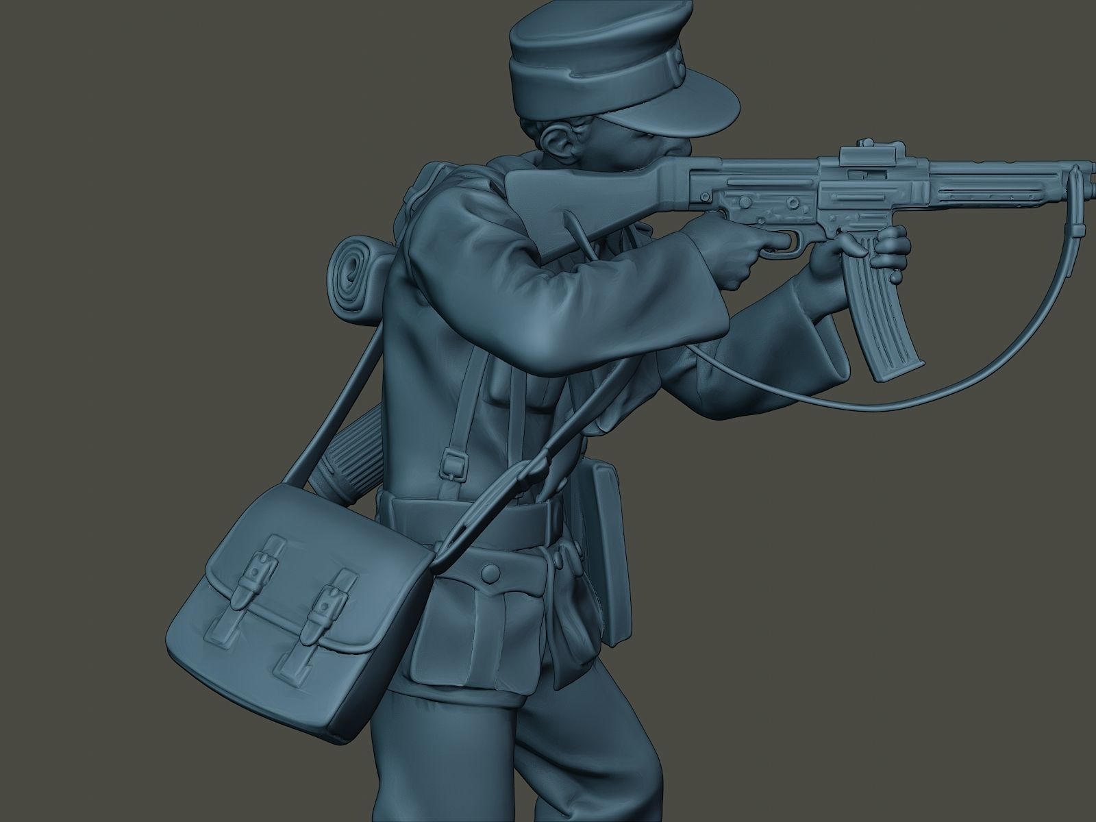 German soldier ww2 Shoot Stand G3 3D print model_19