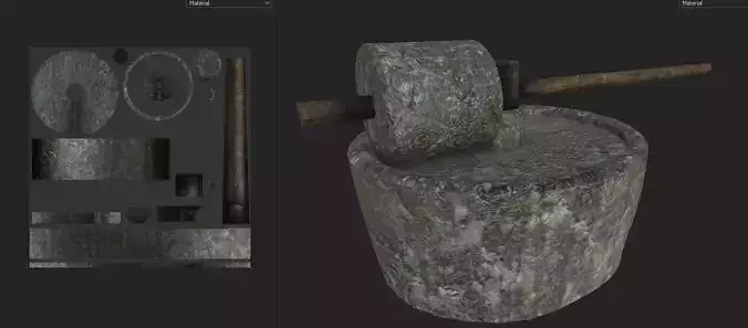 Medieval Olive Press Low-poly 3D model