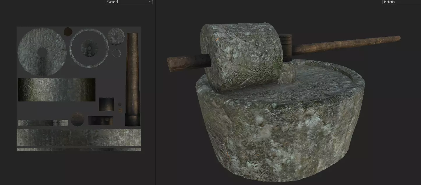 Medieval Olive Press Low-poly 3D model_0