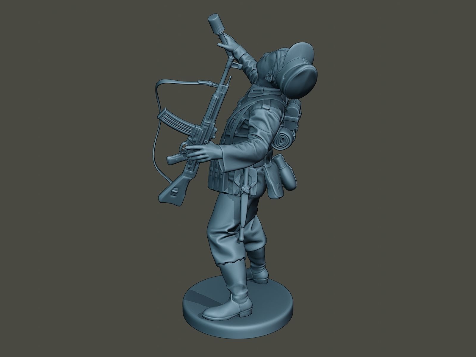 German soldier ww2 shooted G3 3D print model_5