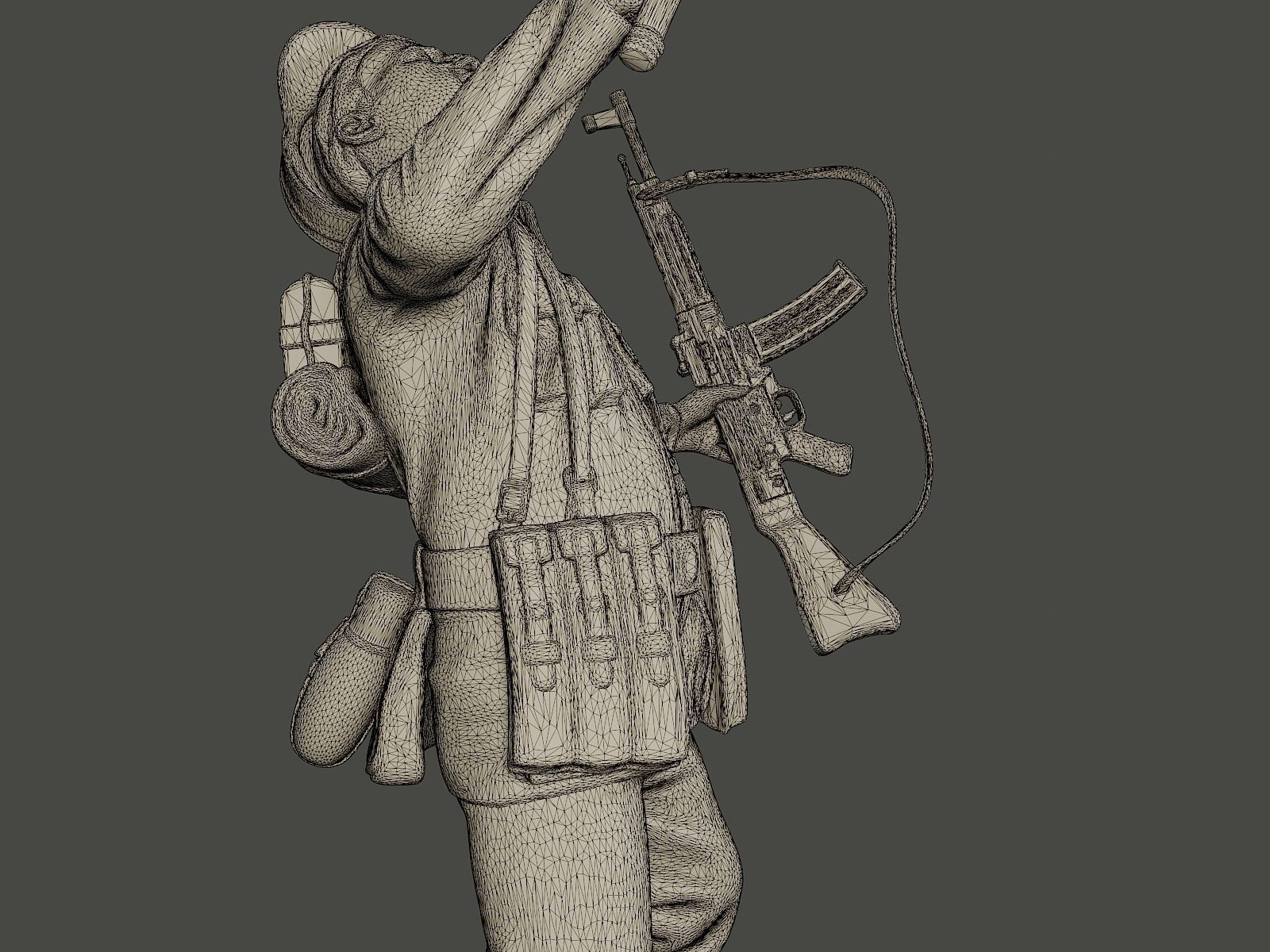 German soldier ww2 shooted G3 3D print model_11