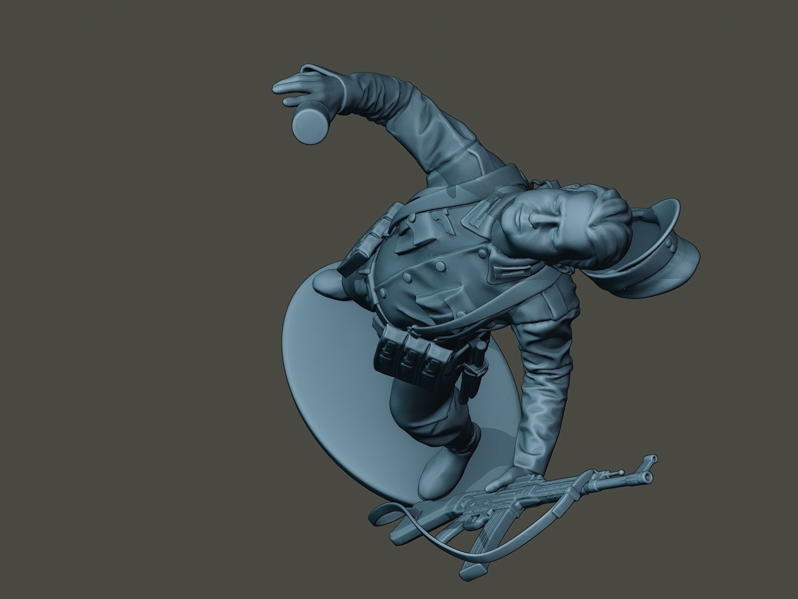 German soldier ww2 shooted G3 3D print model_15