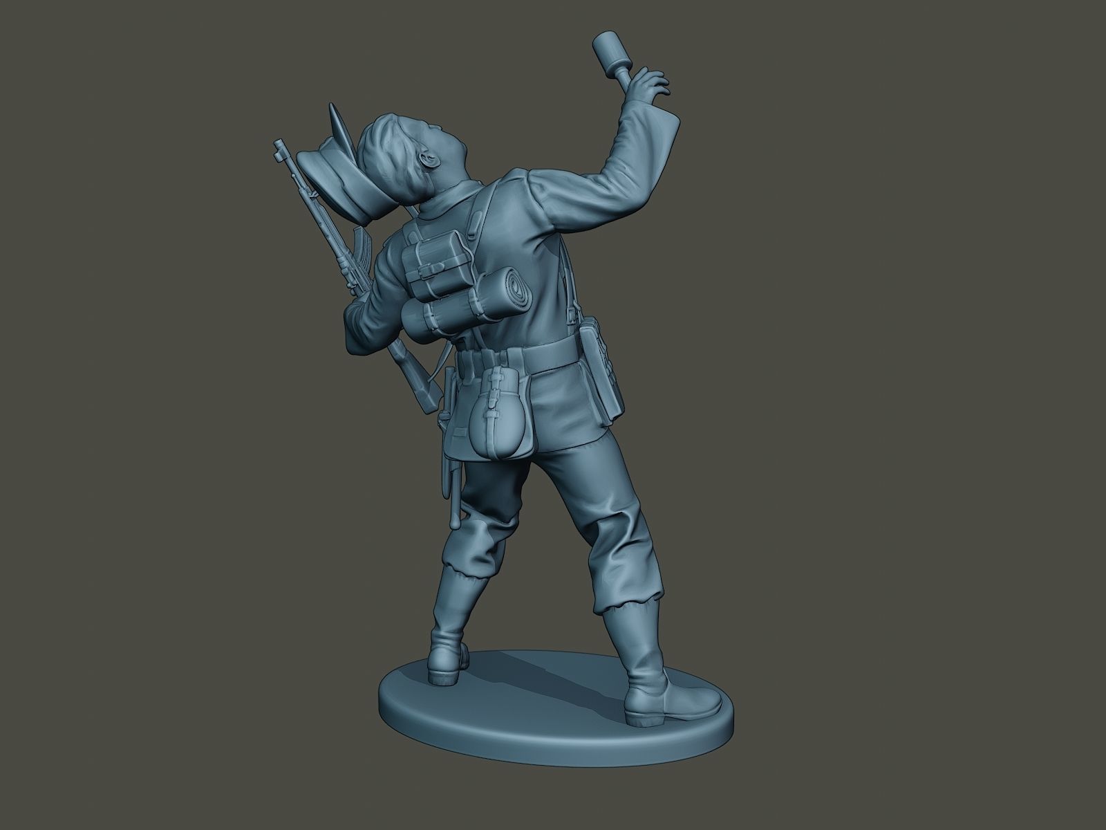 German soldier ww2 shooted G3 3D print model_8