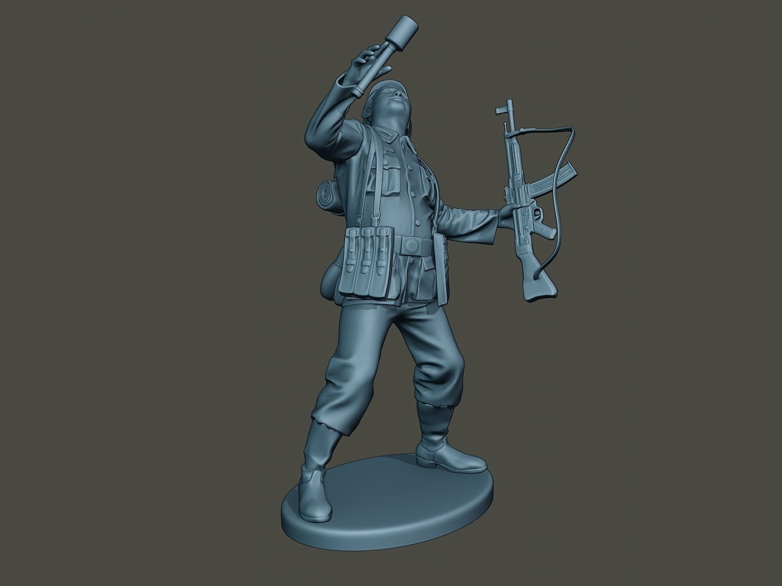 German soldier ww2 shooted G3 3D print model_1