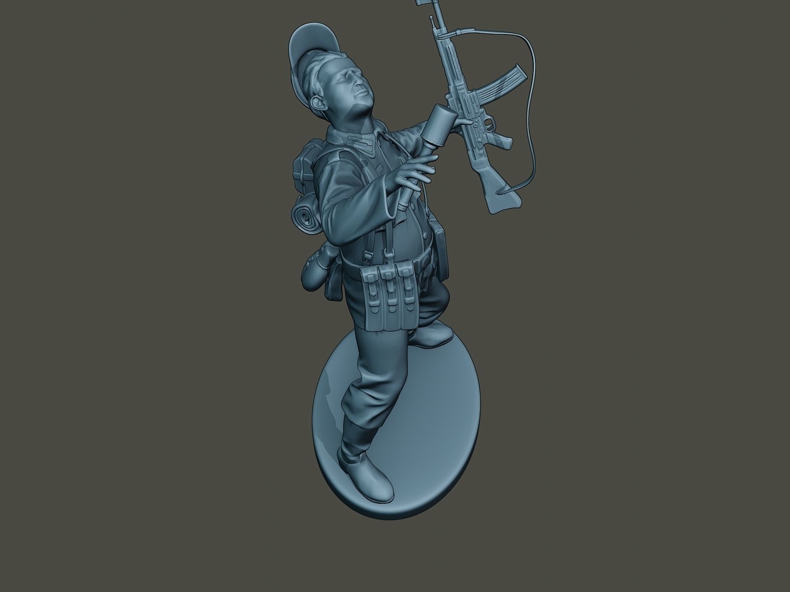 German soldier ww2 shooted G3 3D print model_13