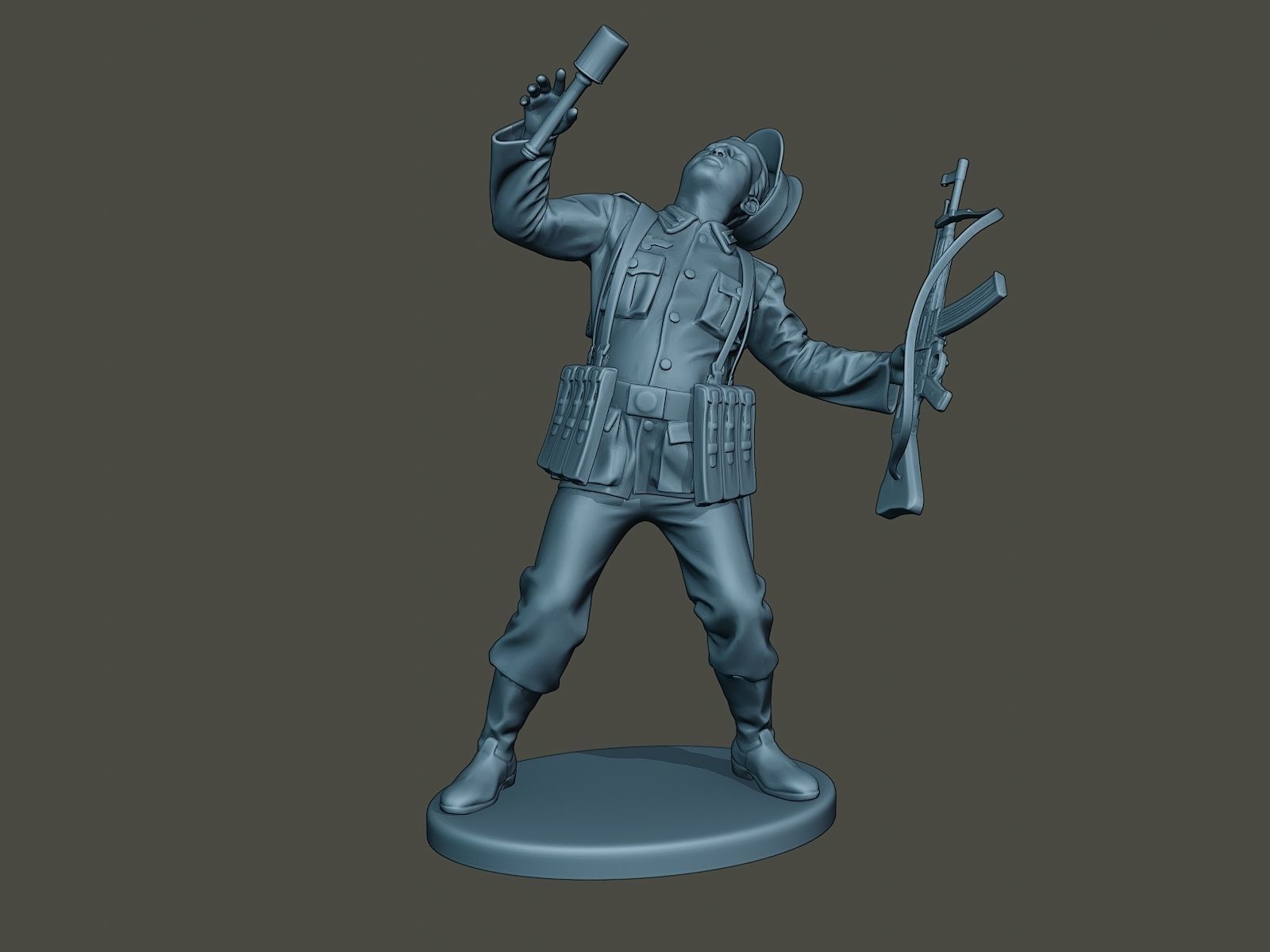 German soldier ww2 shooted G3 3D print model_2