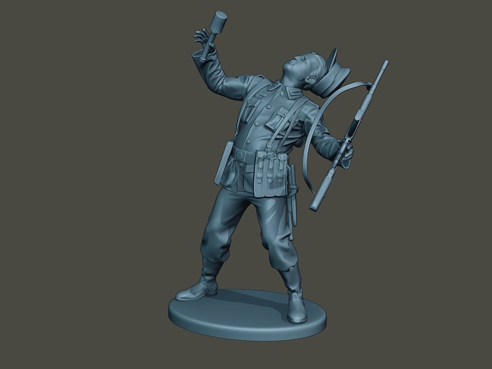 German soldier ww2 shooted G3 3D print model_3