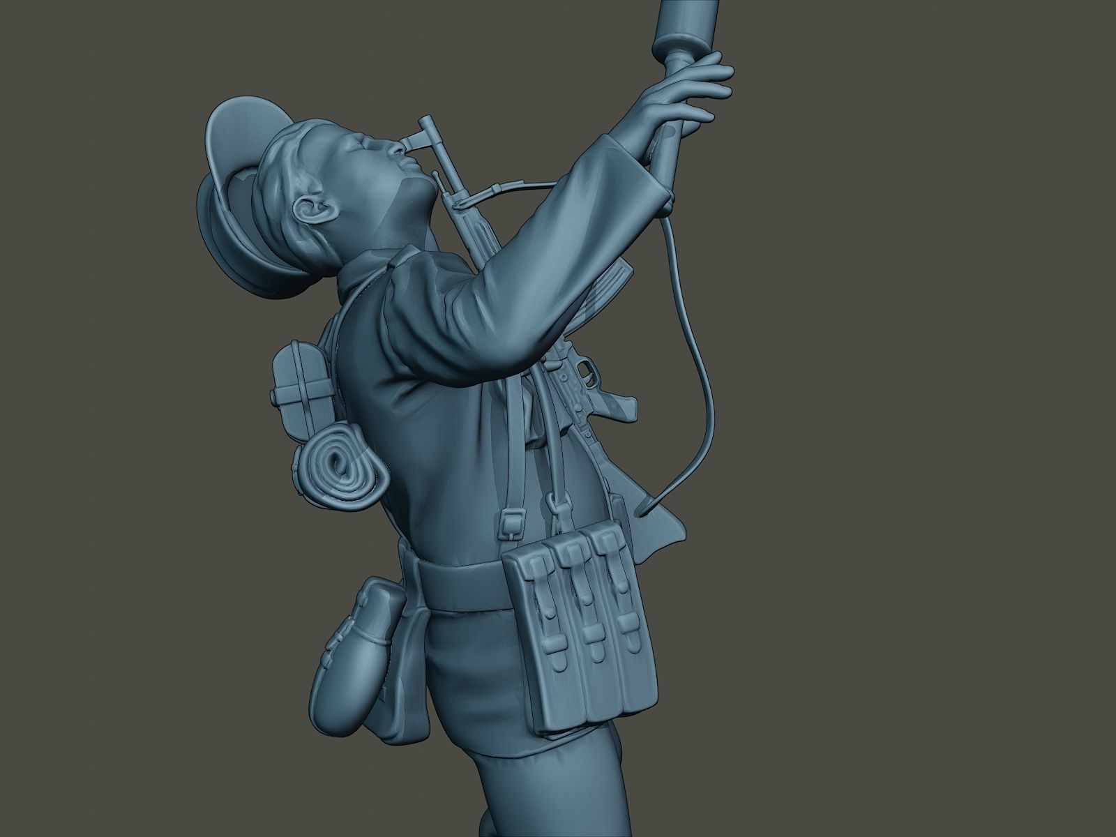 German soldier ww2 shooted G3 3D print model_18