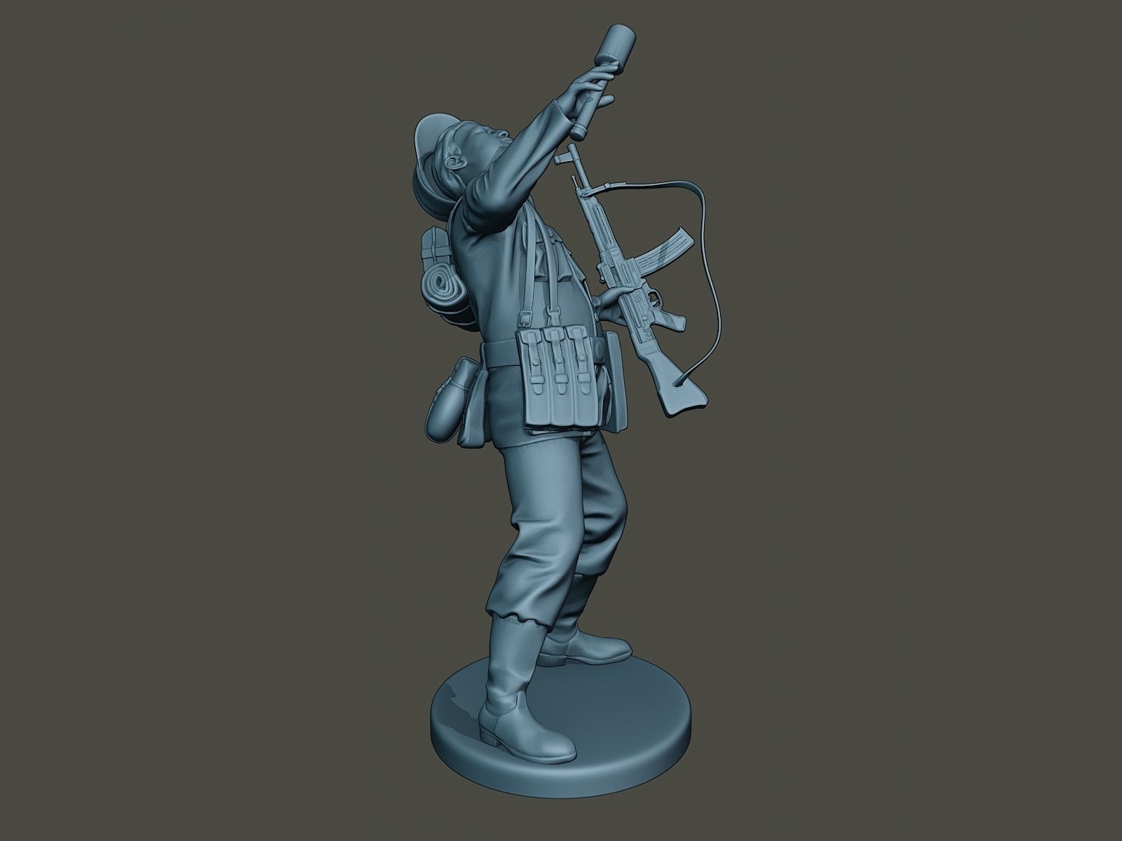 German soldier ww2 shooted G3 3D print model_10