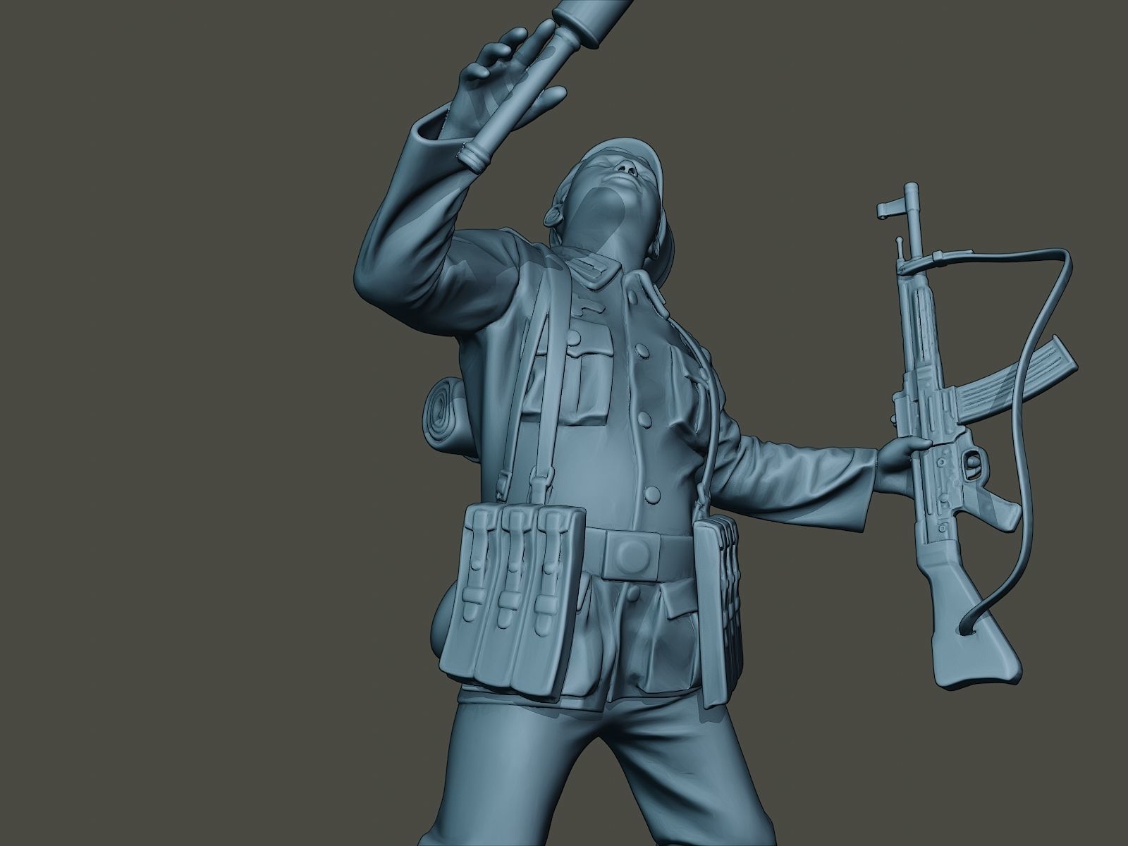 German soldier ww2 shooted G3 3D print model_17