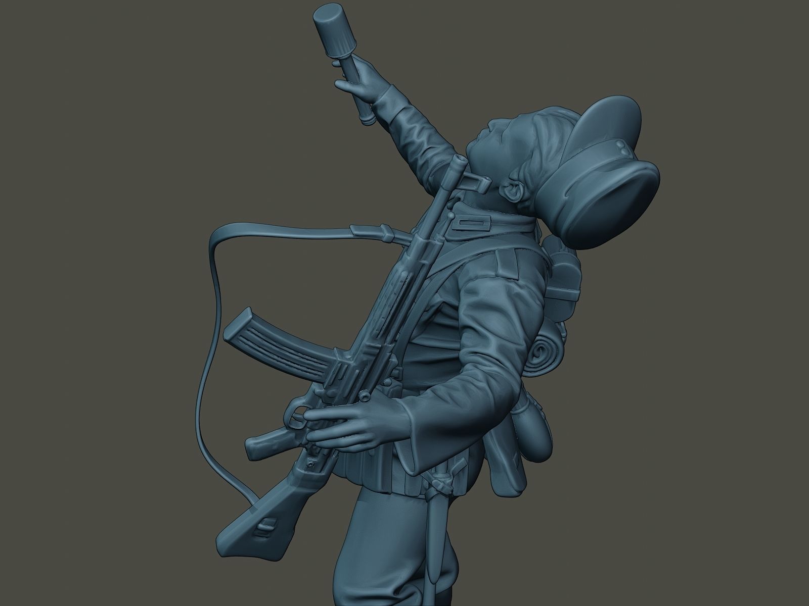 German soldier ww2 shooted G3 3D print model_20