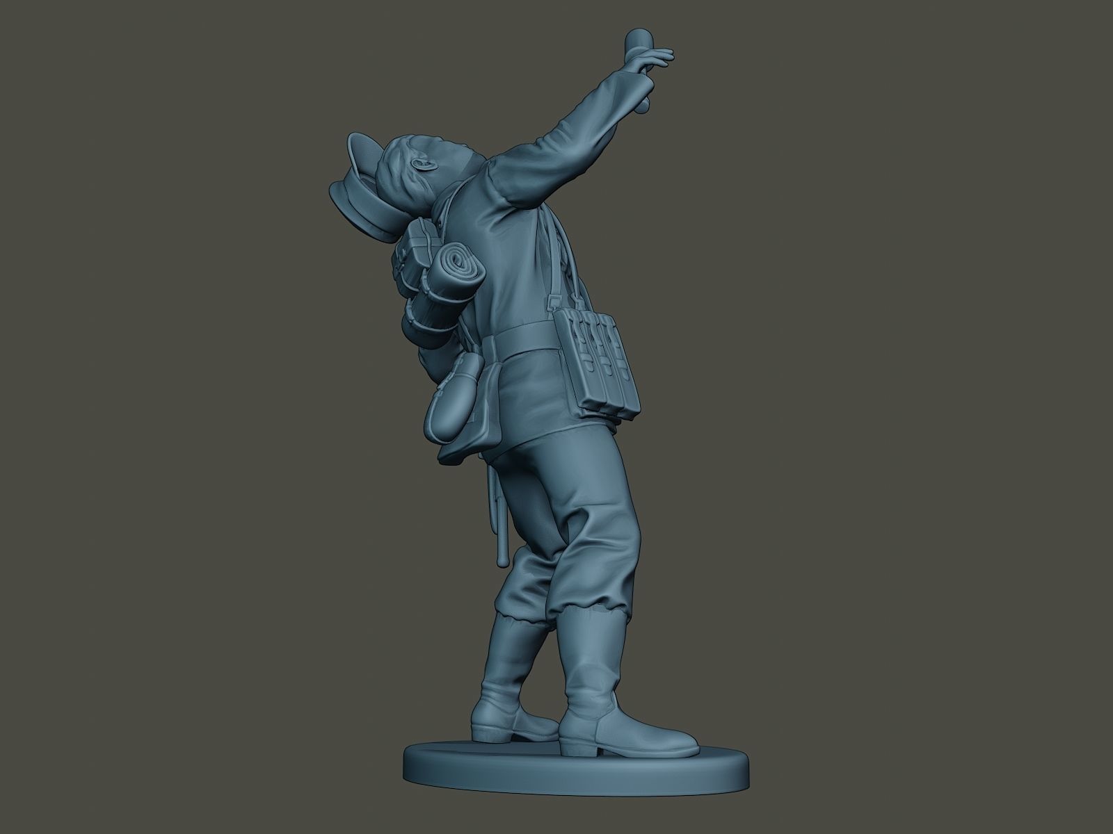 German soldier ww2 shooted G3 3D print model_12