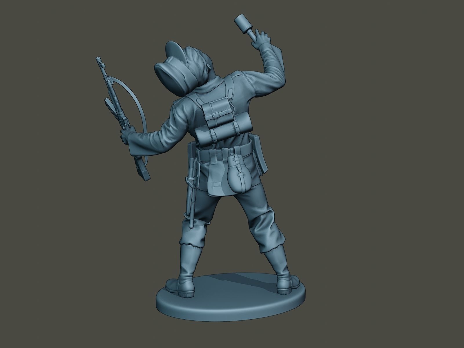German soldier ww2 shooted G3 3D print model_7