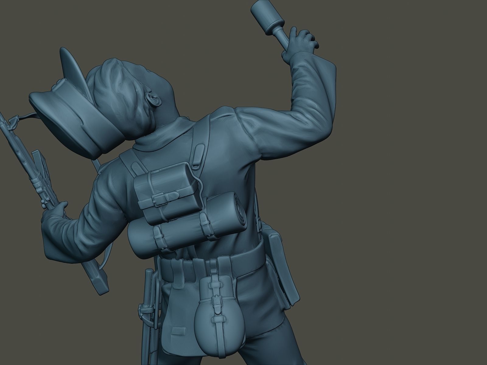 German soldier ww2 shooted G3 3D print model_19