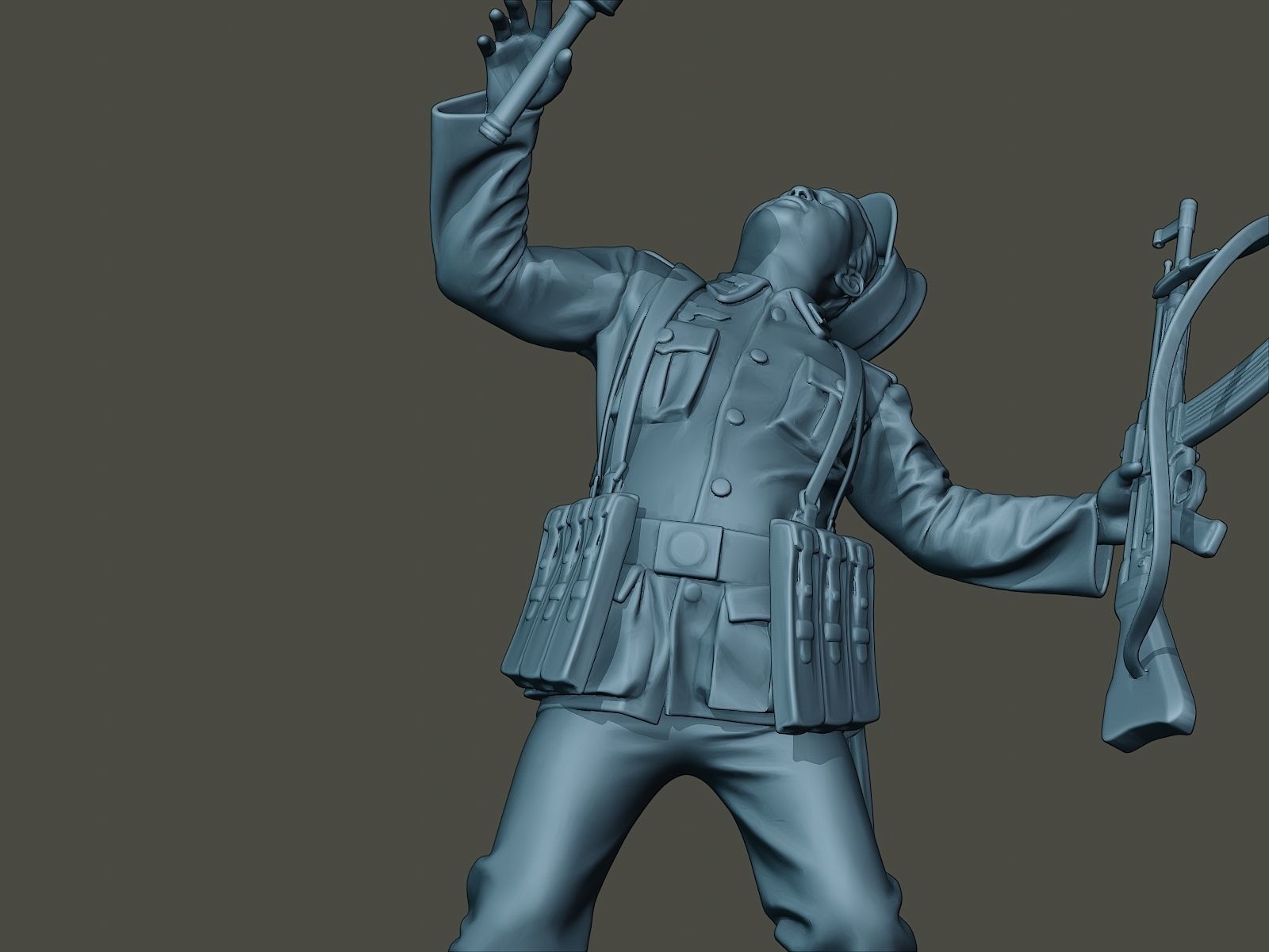 German soldier ww2 shooted G3 3D print model_16